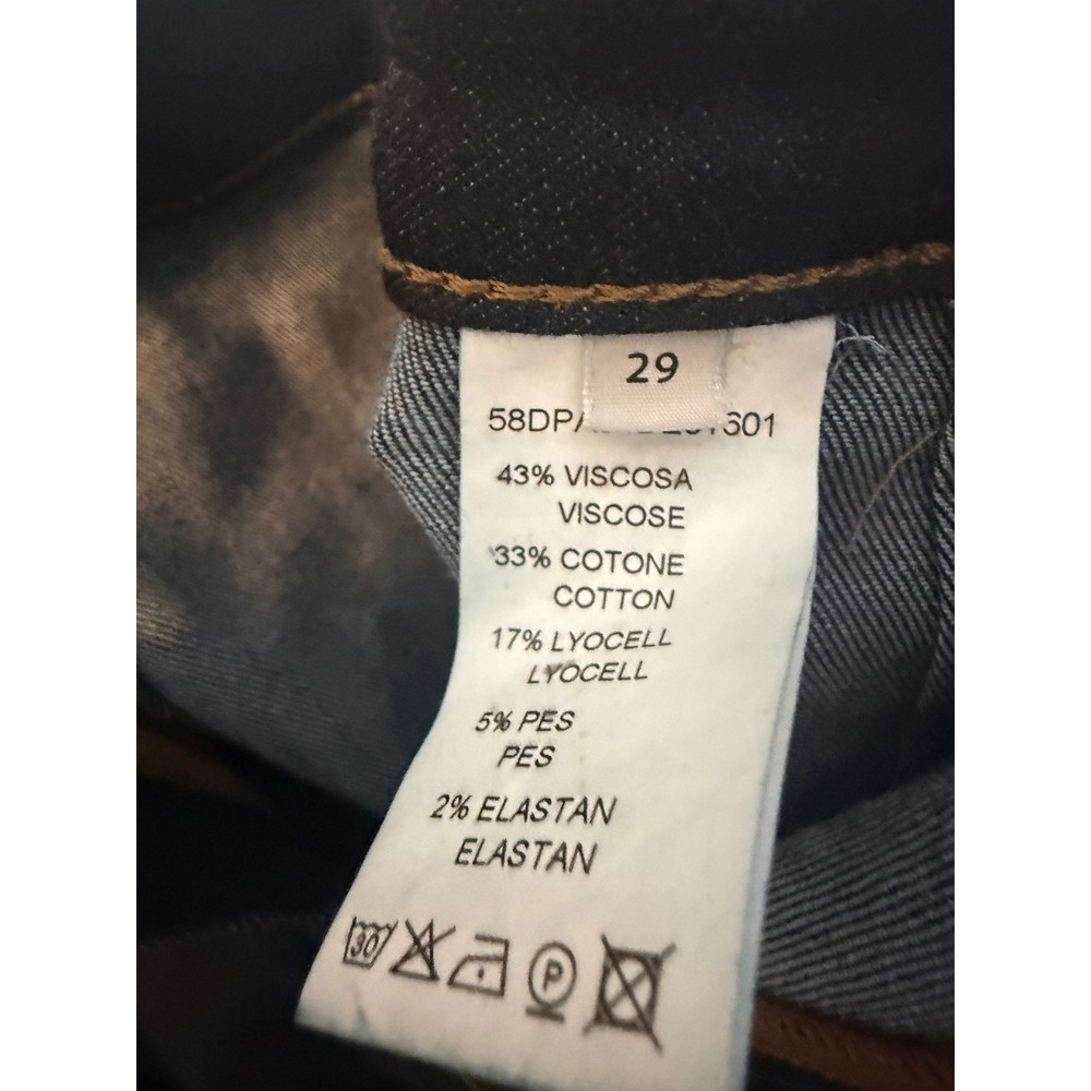 8 by YOOX Wide Leg Jeans Indigo Blue High Waist Made in Italy Size 29 - Picture 5 of 7